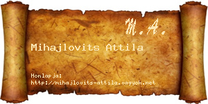 Mihajlovits Attila névjegykártya